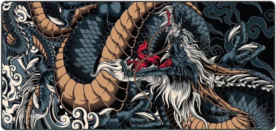Depola Extra Large Blue Dragon Mouse Pad - AHW Store