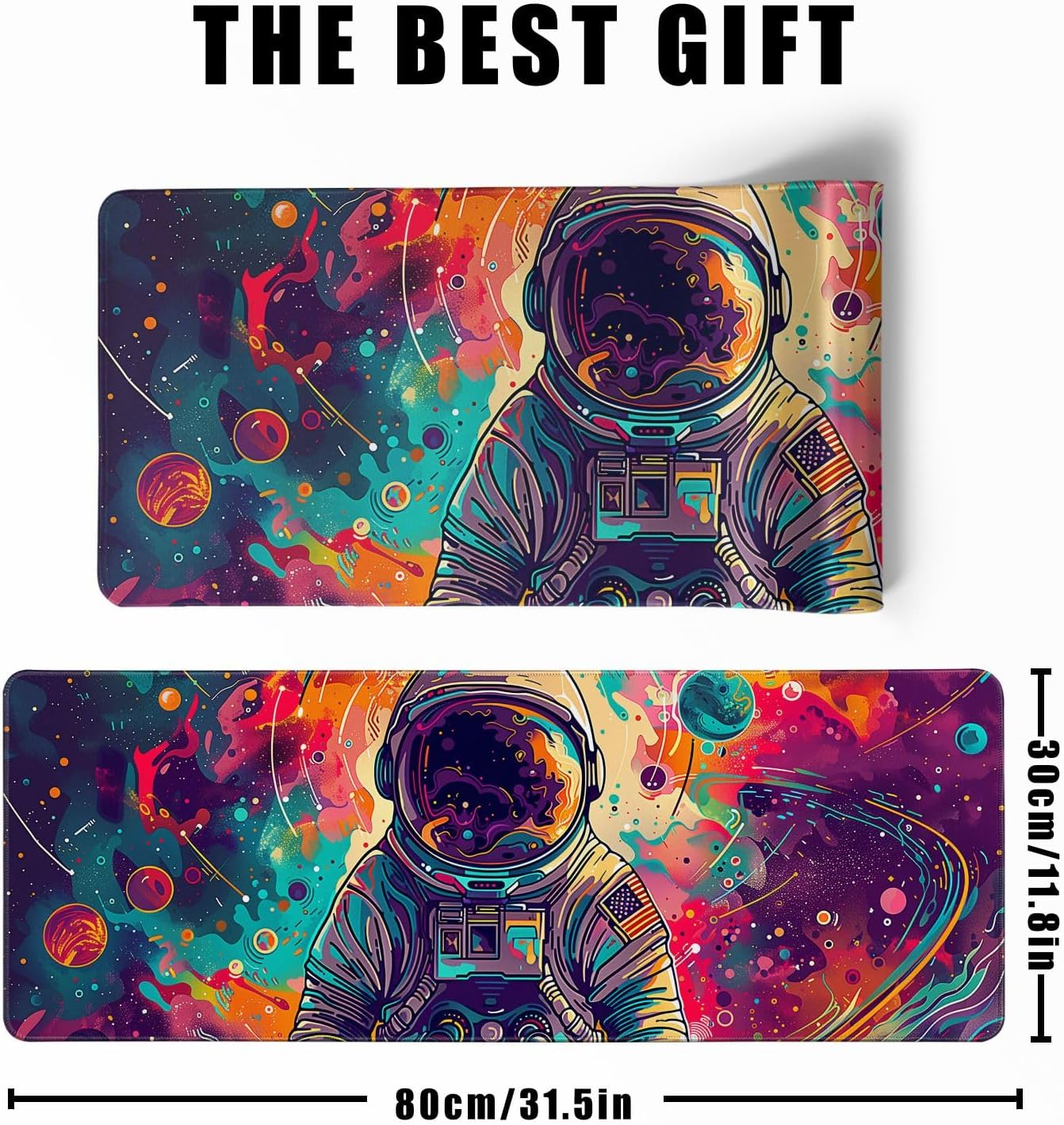 Desk Mat Colorful Space Desk Accessories Astronaut Extended Gaming Mouse Desk Pad Decorations for Of - AHW Store