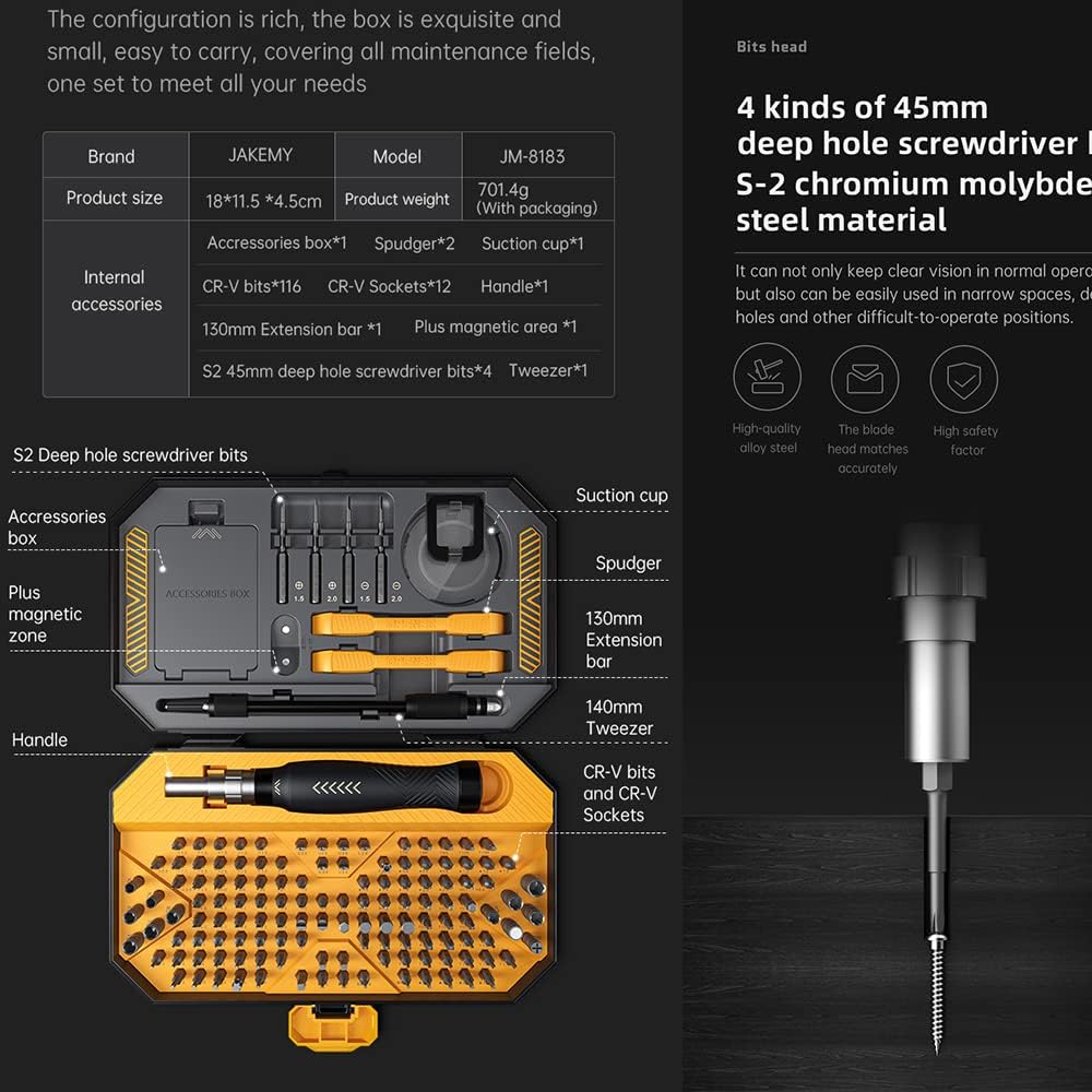 DMG 145-in-1 Precision Magnetic Screwdriver Set - AHW Store
