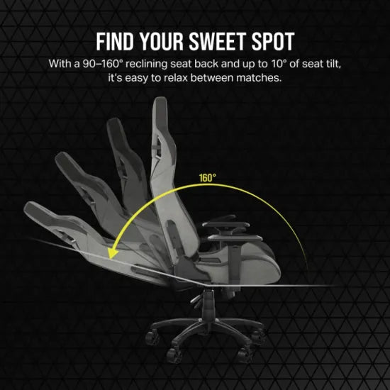 CORSAIR T3 RUSH Fabric Gaming Chair Grey/Charcoal