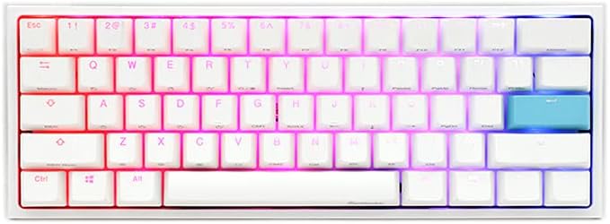 Ducky One 2 Mini Pure White - RGB LED 60% Double Shot PBT Mechanical Keyboard (Cherry MX Red) - AHW Store