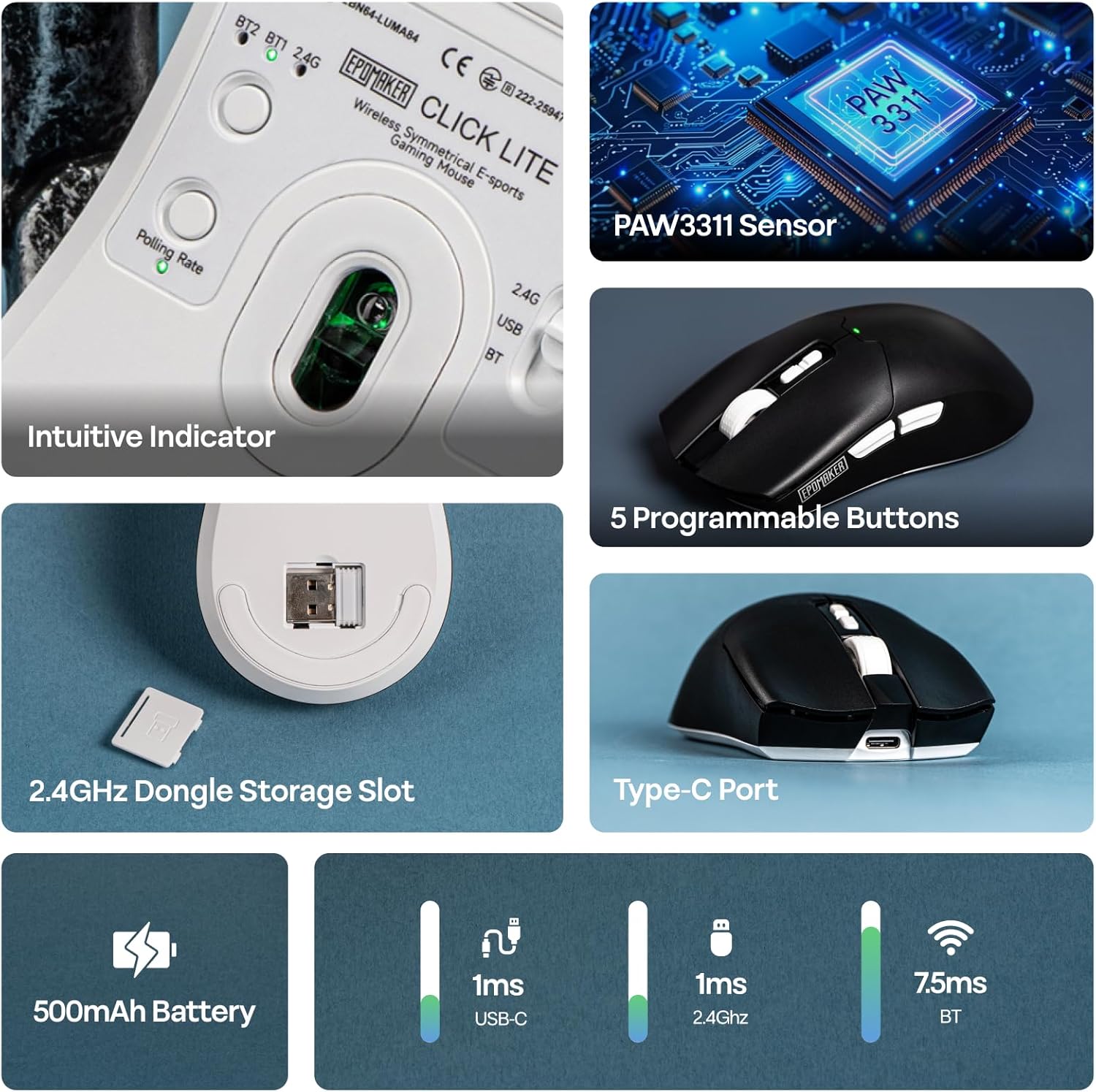 EPOMAKER Click Lite Wireless Gaming Mouse - AHW Store
