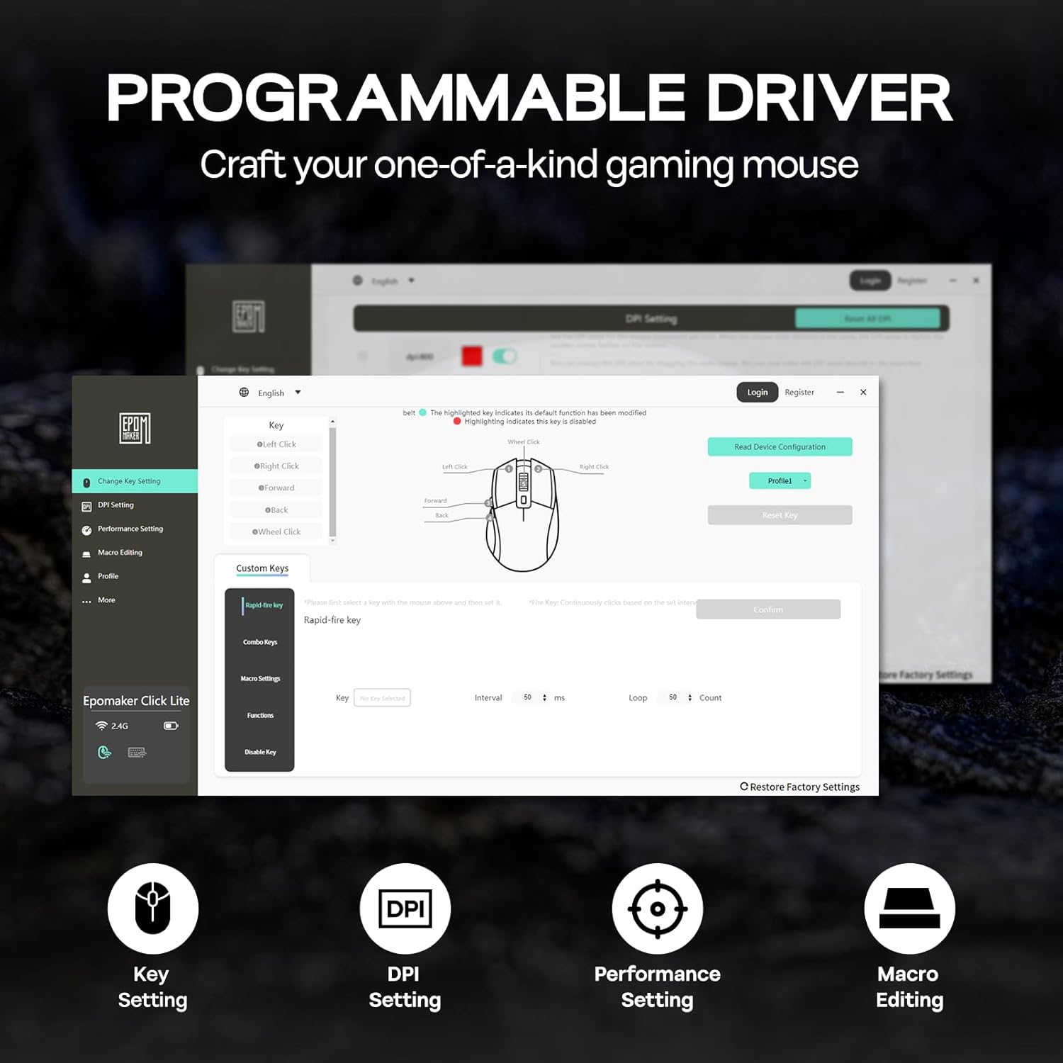 EPOMAKER Click Lite Wireless Gaming Mouse - AHW Store