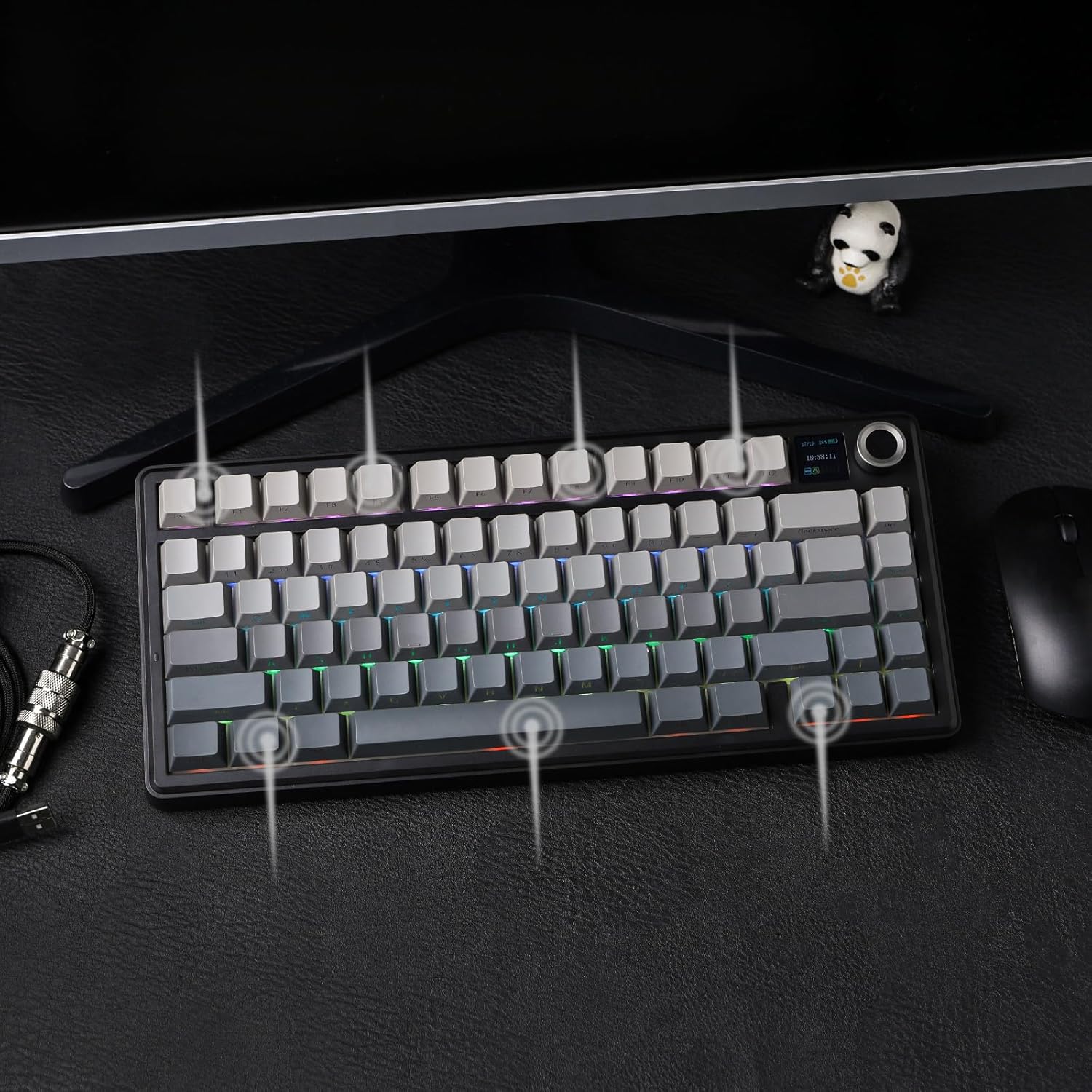 EPOMAKER X Aula F75 MAX Wireless Mechanical Keyboard with TFT Screen and Knob, Gasket Gaming Keyboar - AHW Store