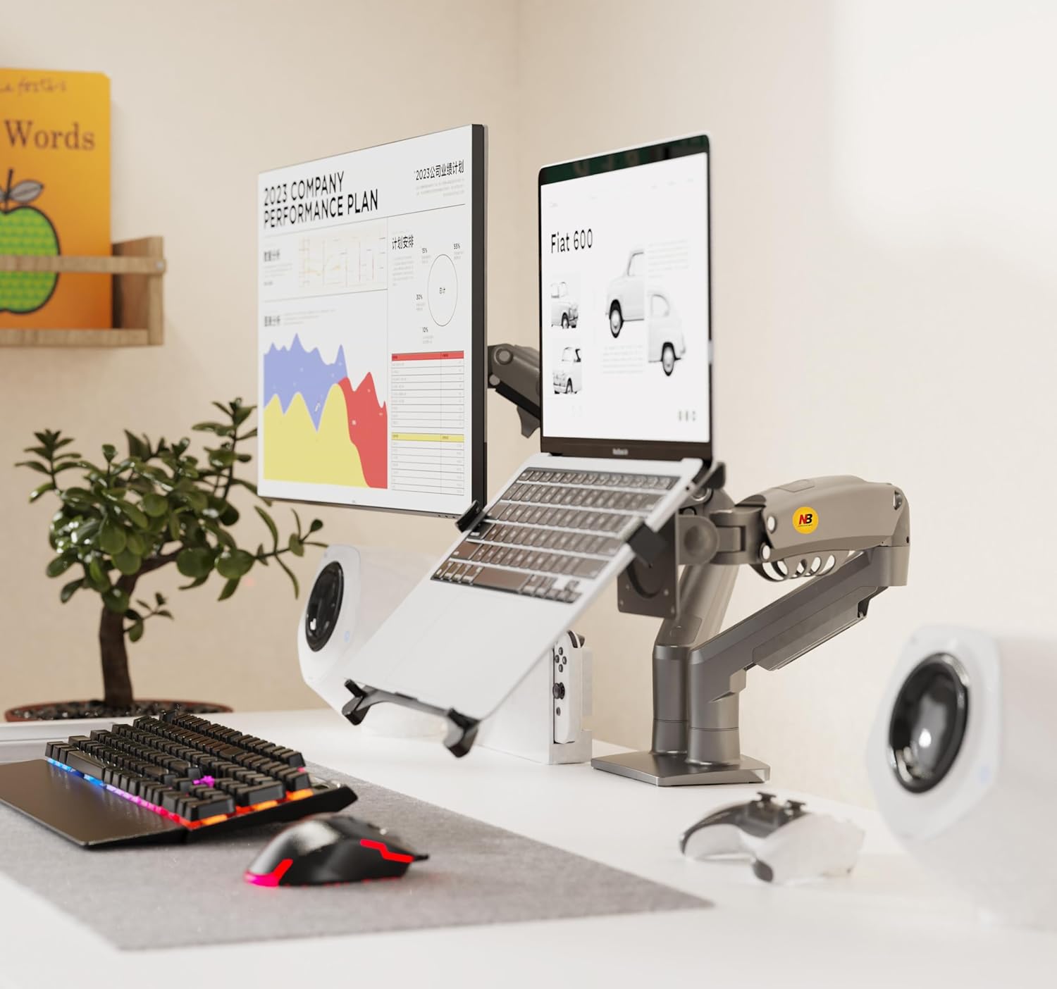 ergoflex North Bayou Nb F160 - FP Dual Arm 17 - 27 Monitor Holder And Laptop Stand - AHW Store