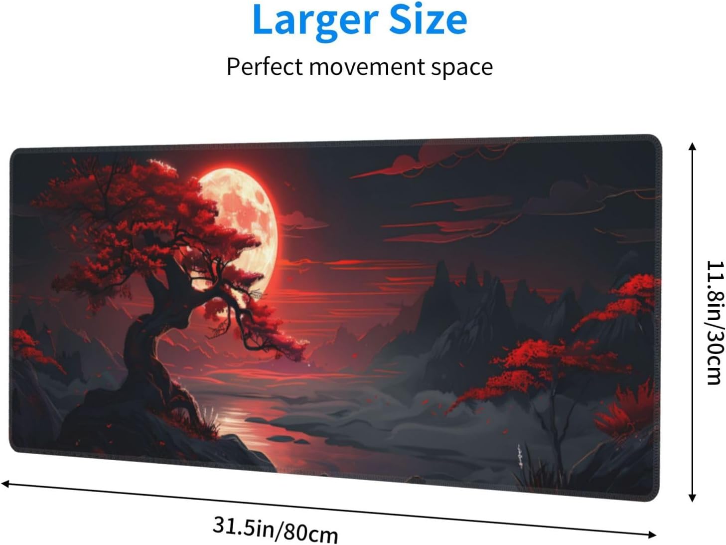Extended Gaming Mouse Pad 31.5x11.8in Red - AHW Store