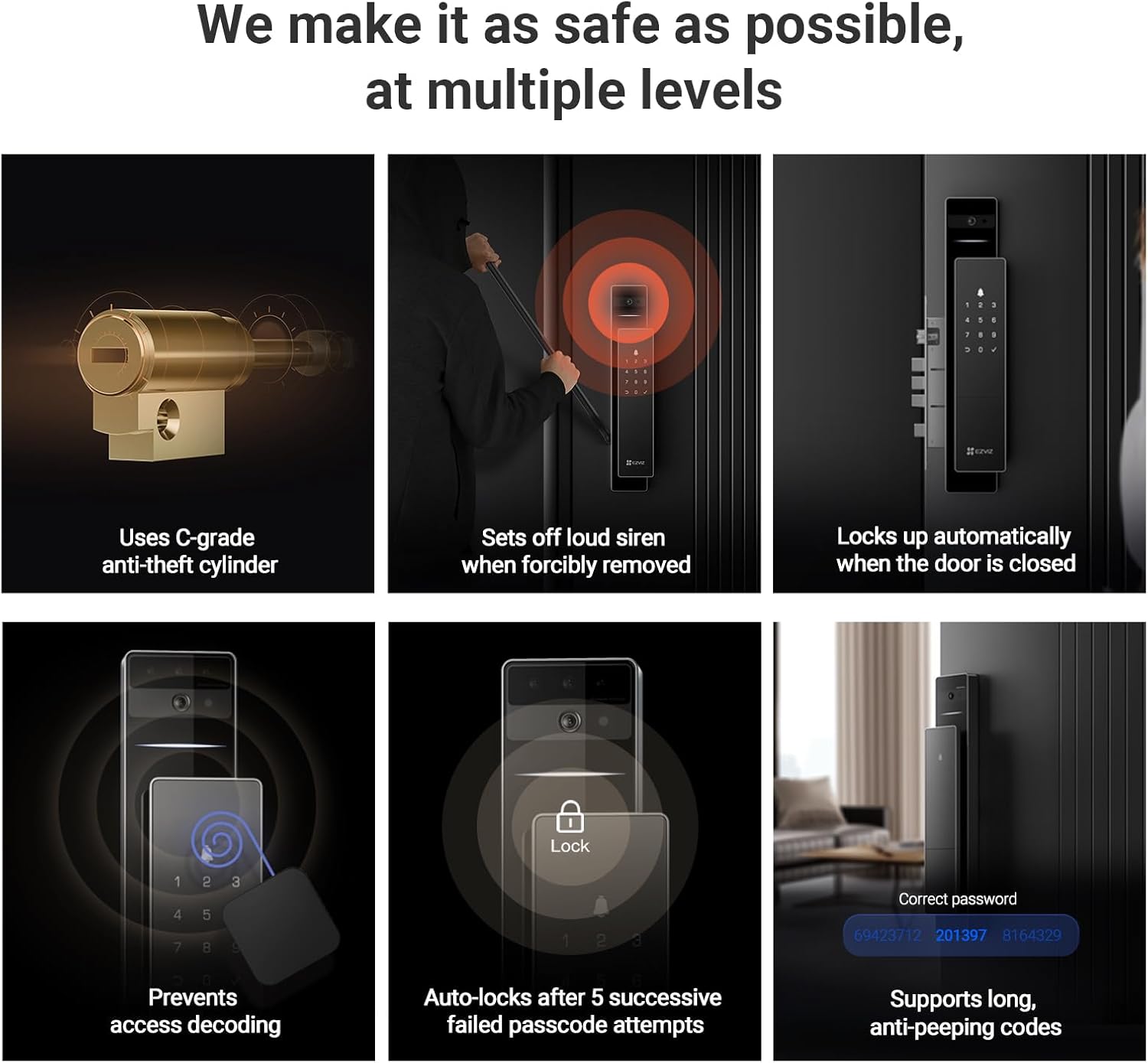 EZVIZ DL50FVS 3D Face Recognition Lock - AHW Store