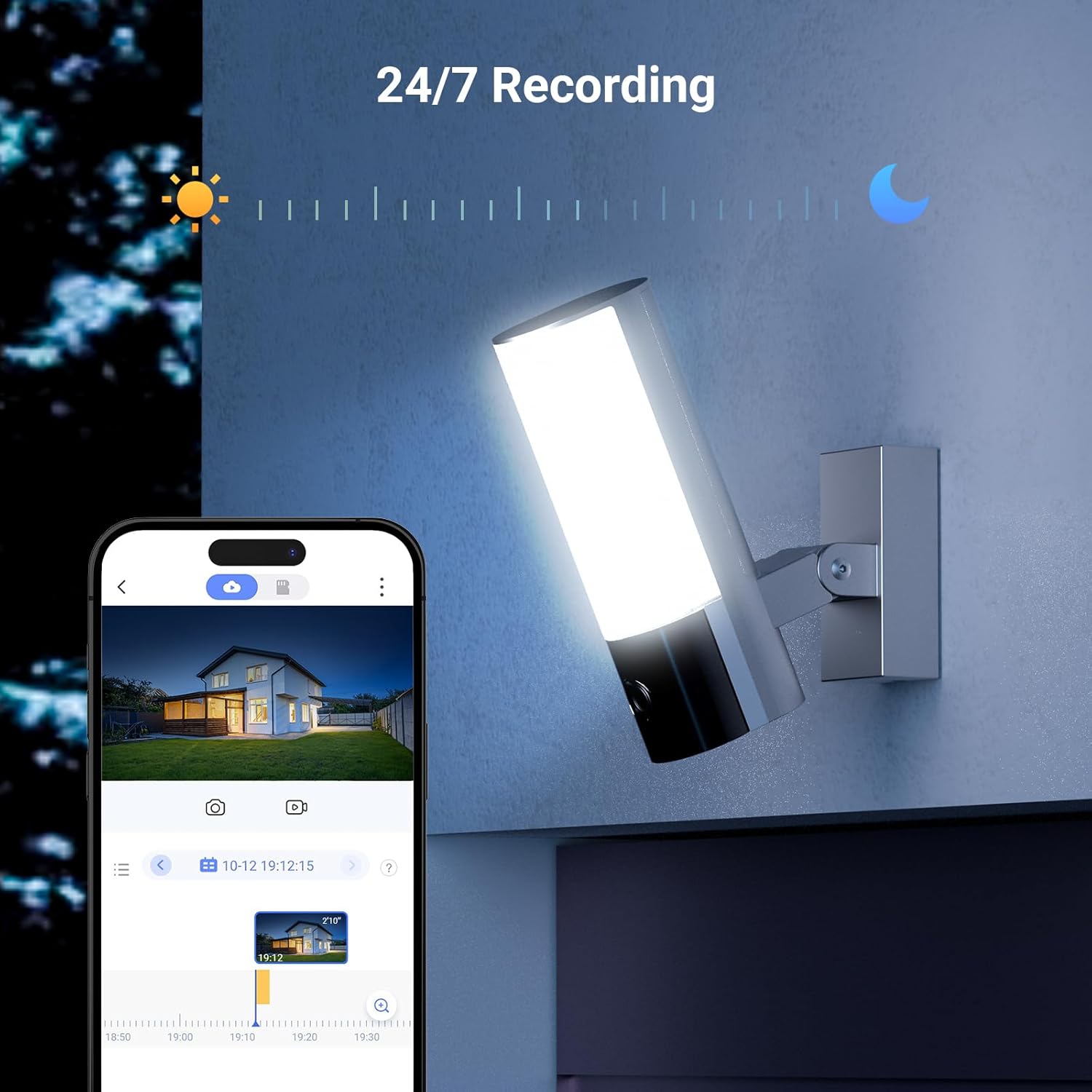 EZVIZ EL3 2K Outdoor Floodlight Security Camera Hardwired 2.4/5GHz Wi - Fi Human Vehicle Detection License Plate Recognition Auto Track Color Night Vision Support Up To 512GB SD Card - AHW Store