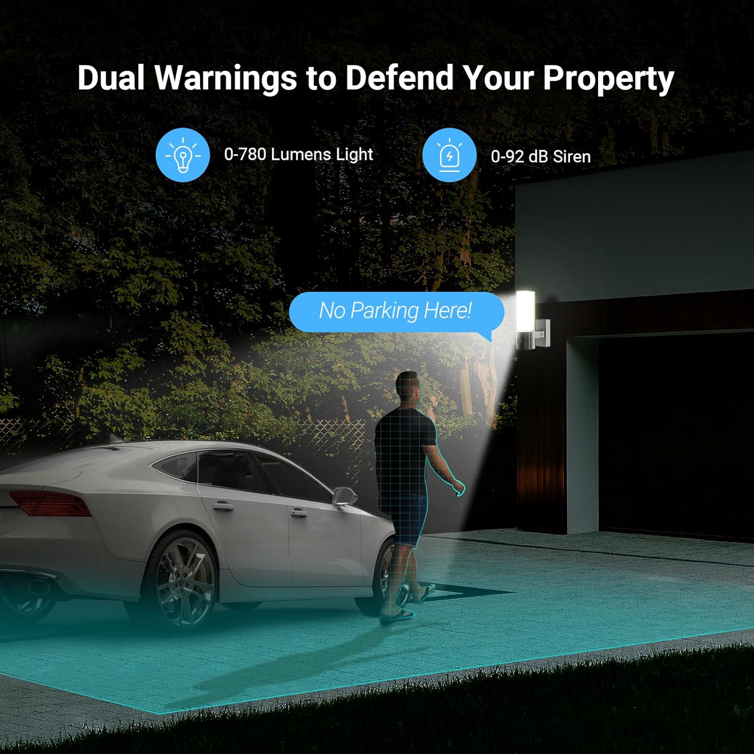 EZVIZ EL3 2K Outdoor Floodlight Security Camera Hardwired 2.4/5GHz Wi - Fi Human Vehicle Detection License Plate Recognition Auto Track Color Night Vision Support Up To 512GB SD Card - AHW Store