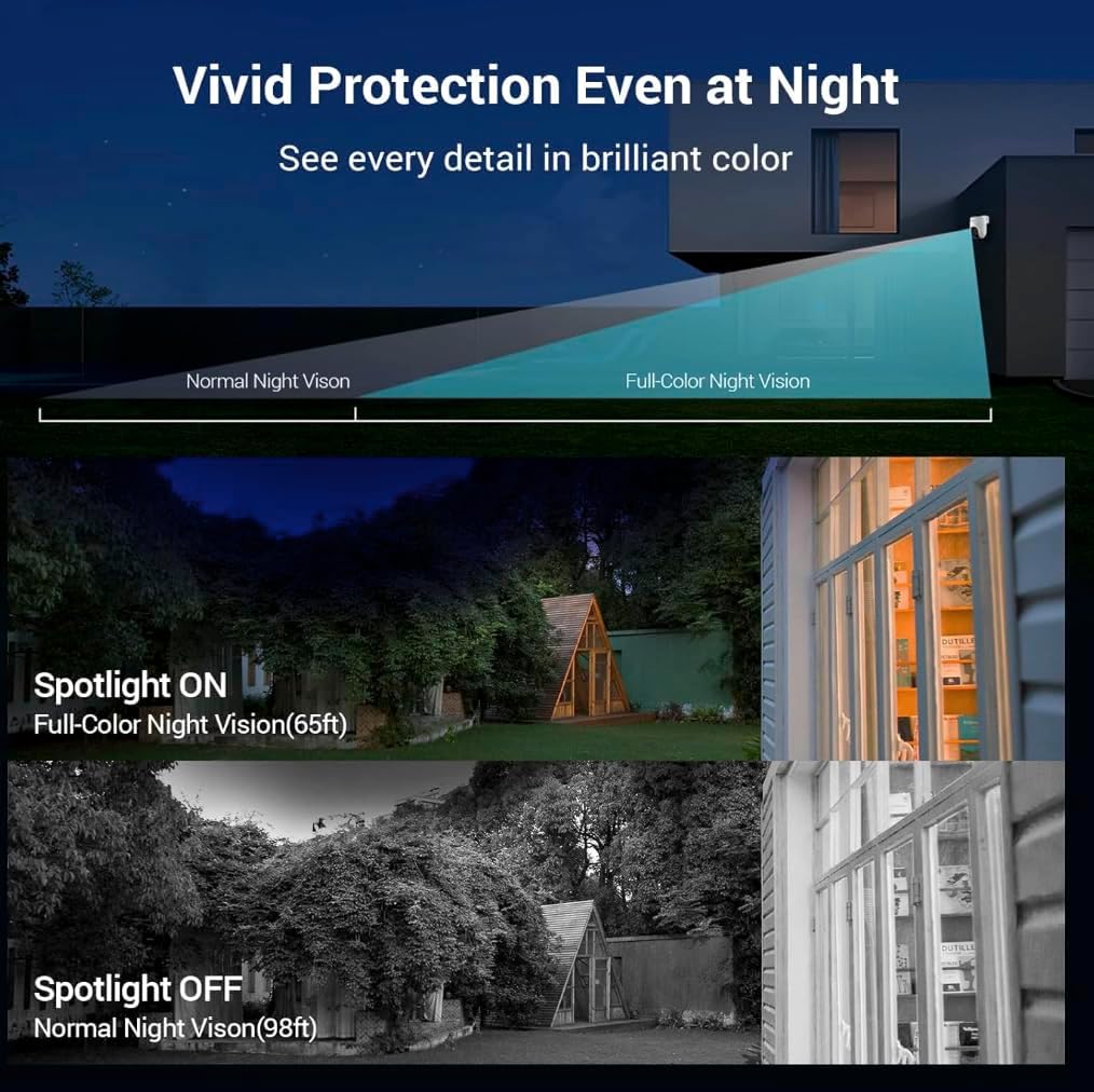 EZVIZ H8c Pro, 2K/3MP, 360° WiFi Security Camera, Outdoor, Color Night Vision, AI Human Detection, A - AHW Store