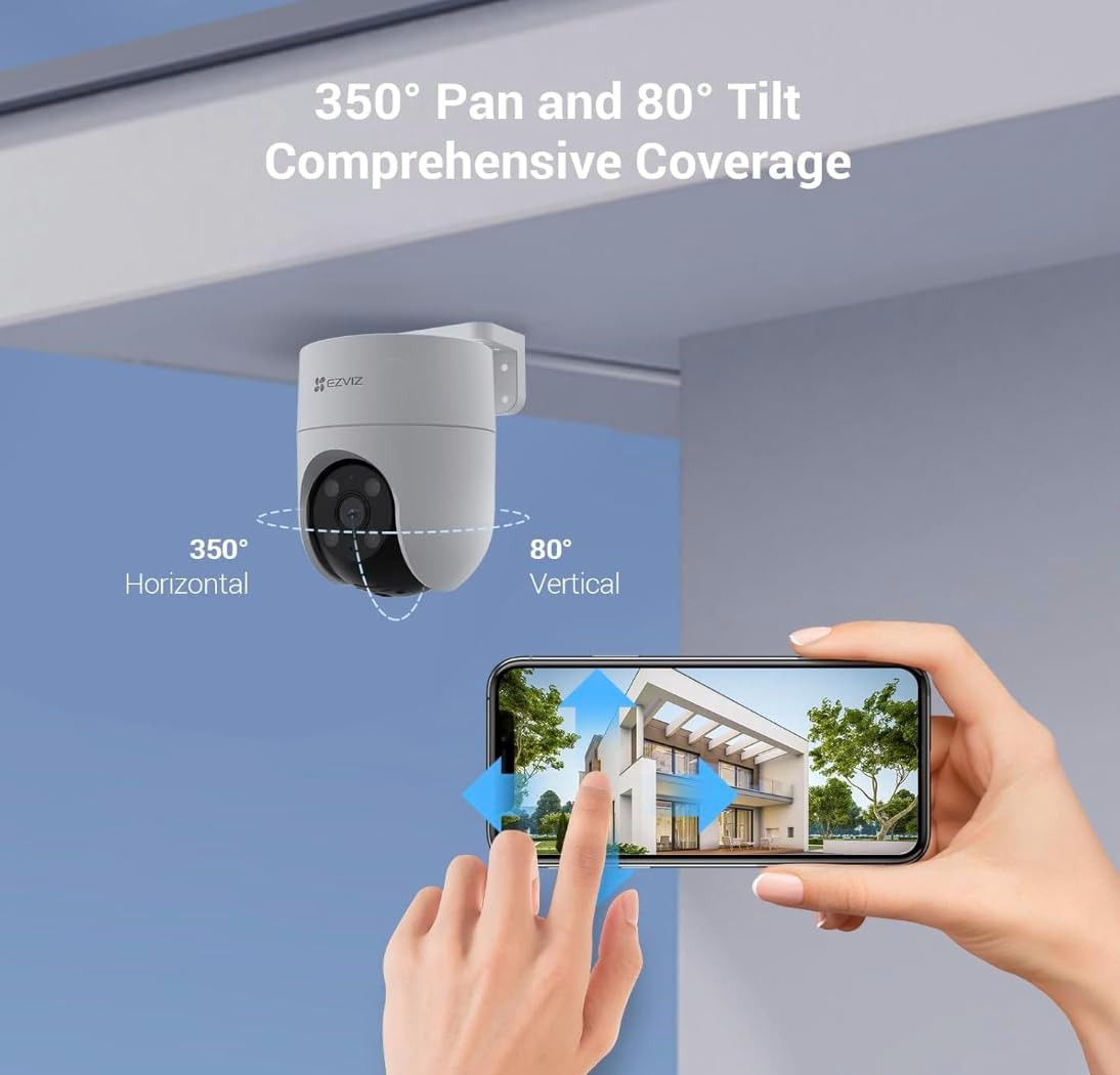 EZVIZ H8c Pro, 2K/3MP, 360° WiFi Security Camera, Outdoor, Color Night Vision, AI Human Detection, A - AHW Store