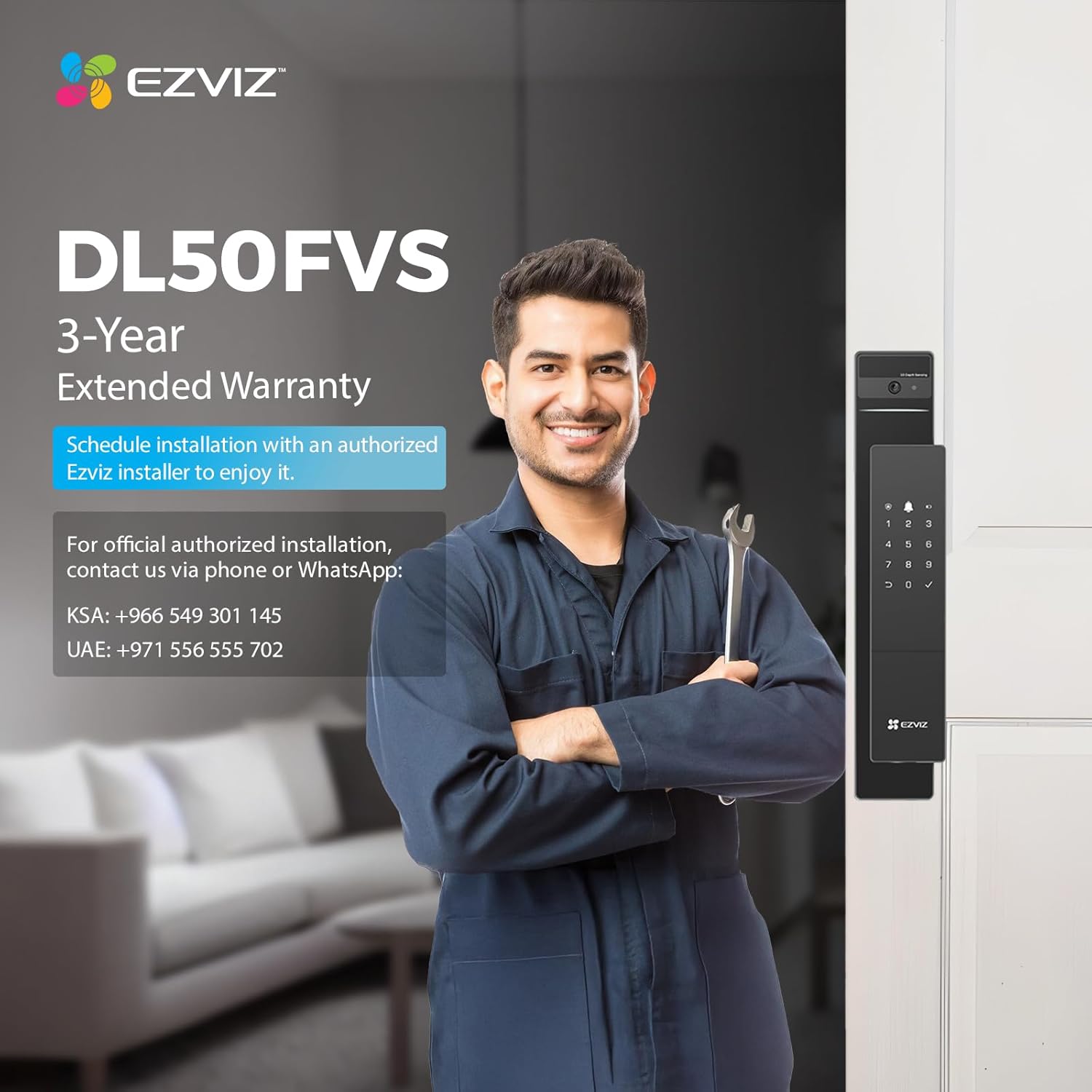 EZVIZ Smart Lock DL50FVS 3D Face Recog - AHW Store