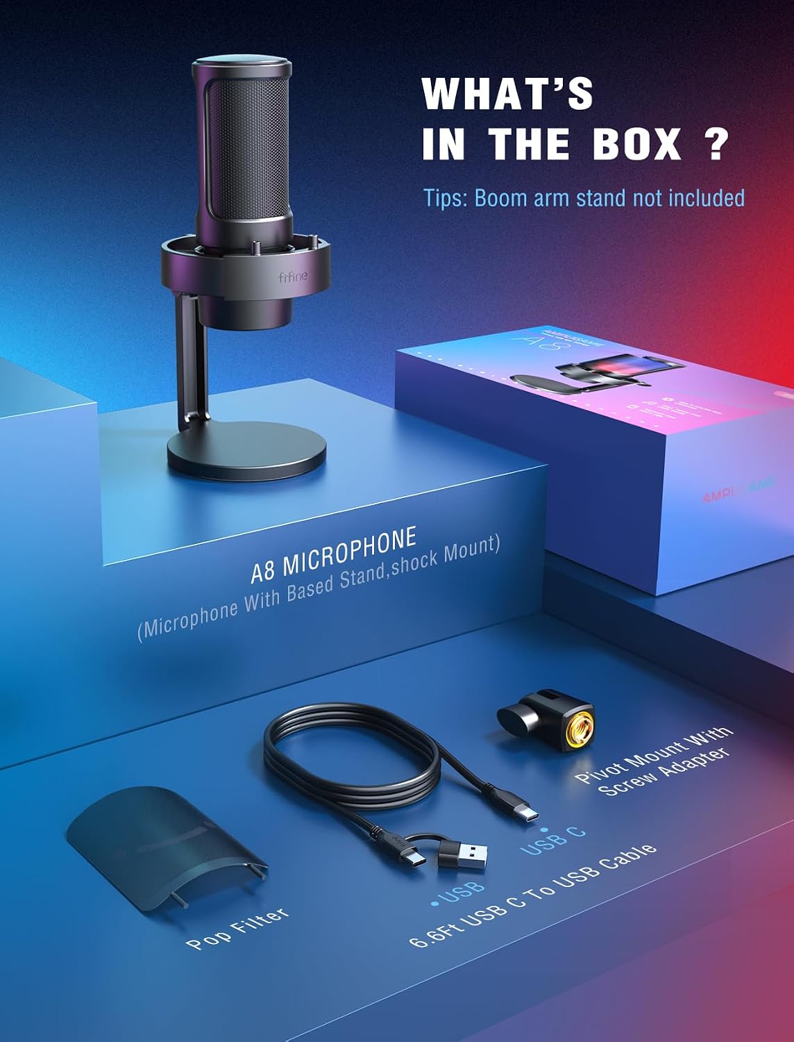 FIFINE A8 USB Gaming Microphone - AHW Store