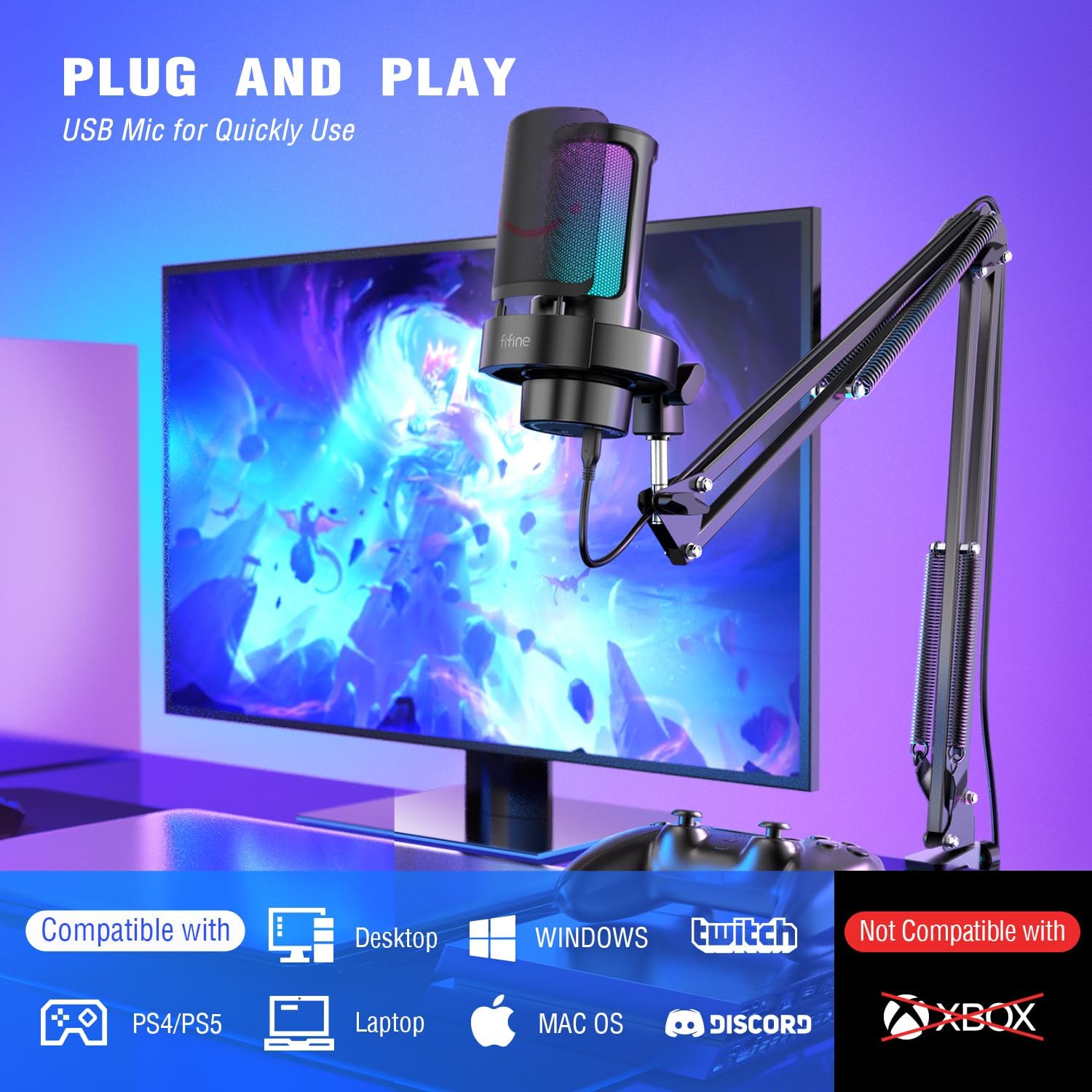 FIFINE A8T Gaming USB Microphone Kit - AHW Store