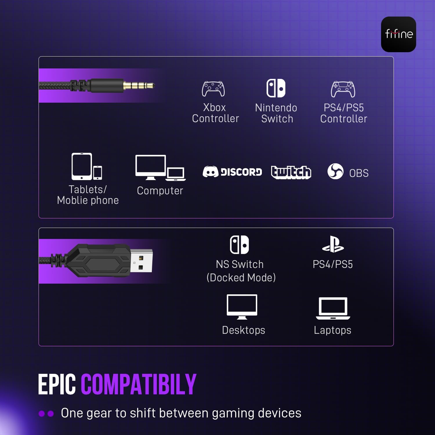 FIFINE H9 Gaming Headset with 7.1 Surround Sound - AHW Store