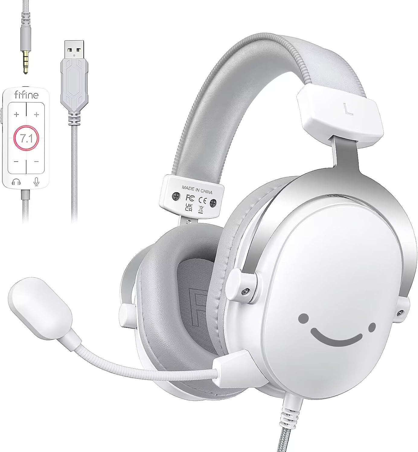 FIFINE H9W Wired Gaming Headset White - AHW Store