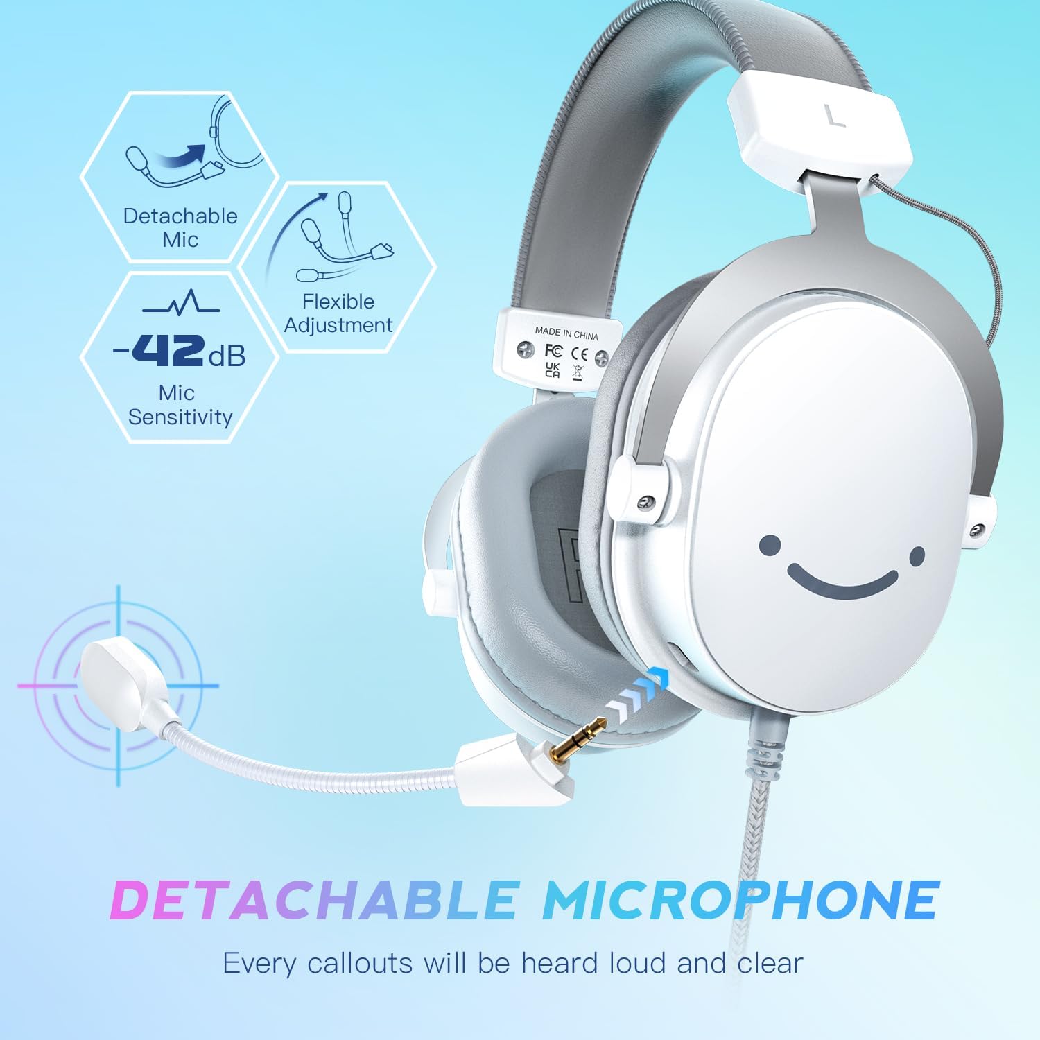 FIFINE H9W Wired Gaming Headset White - AHW Store