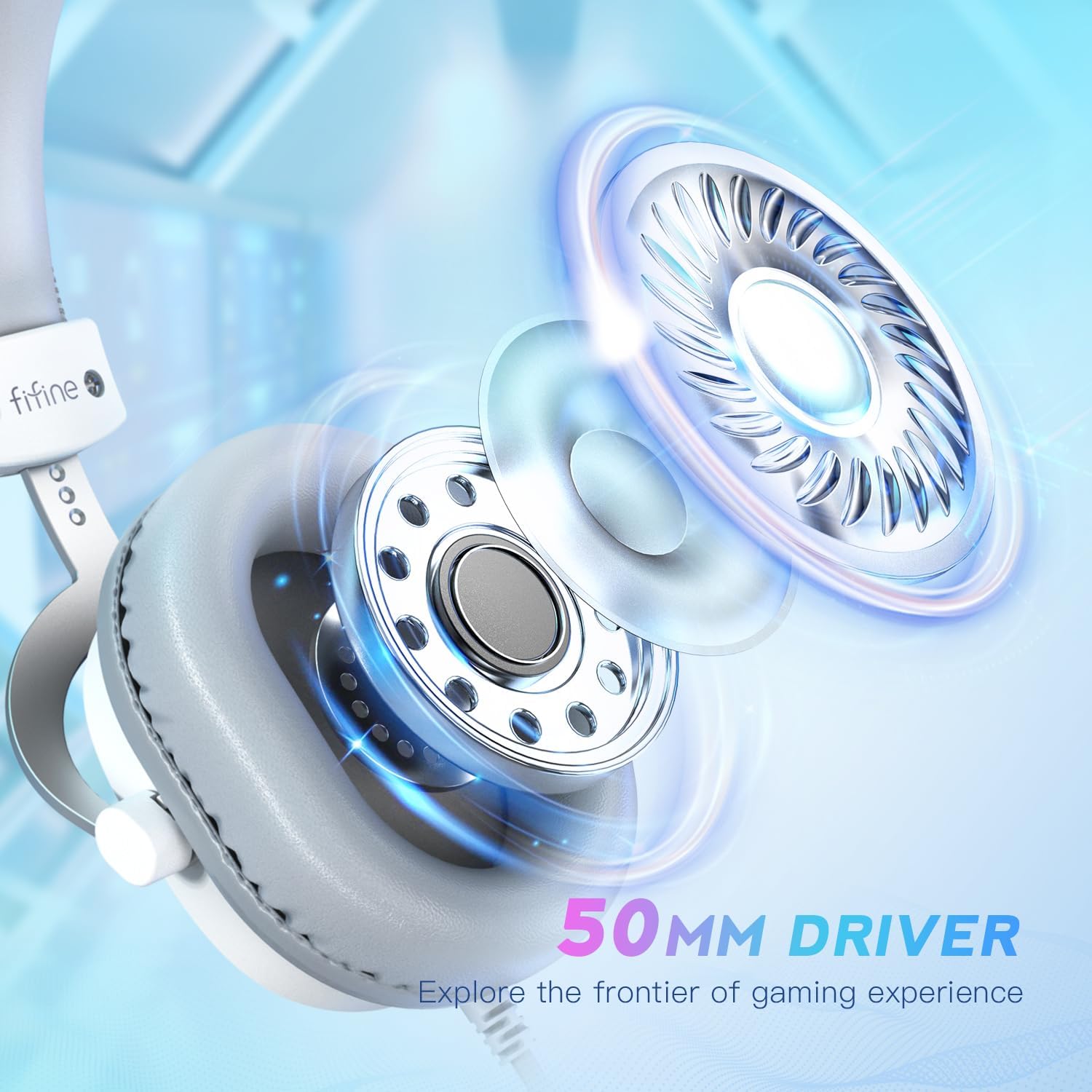 FIFINE H9W Wired Gaming Headset White - AHW Store