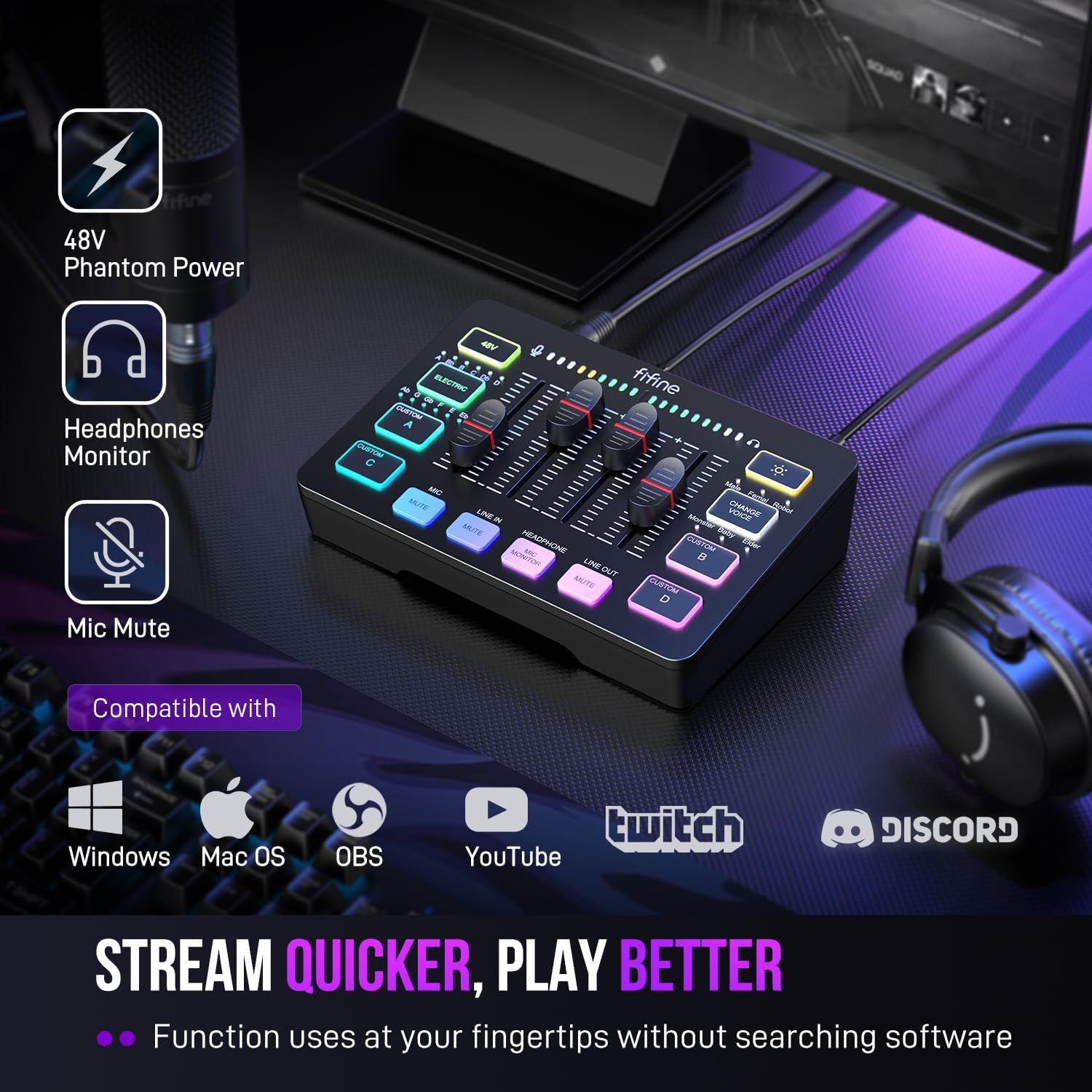 FIFINE SC3 Streaming Audio Mixer - AHW Store