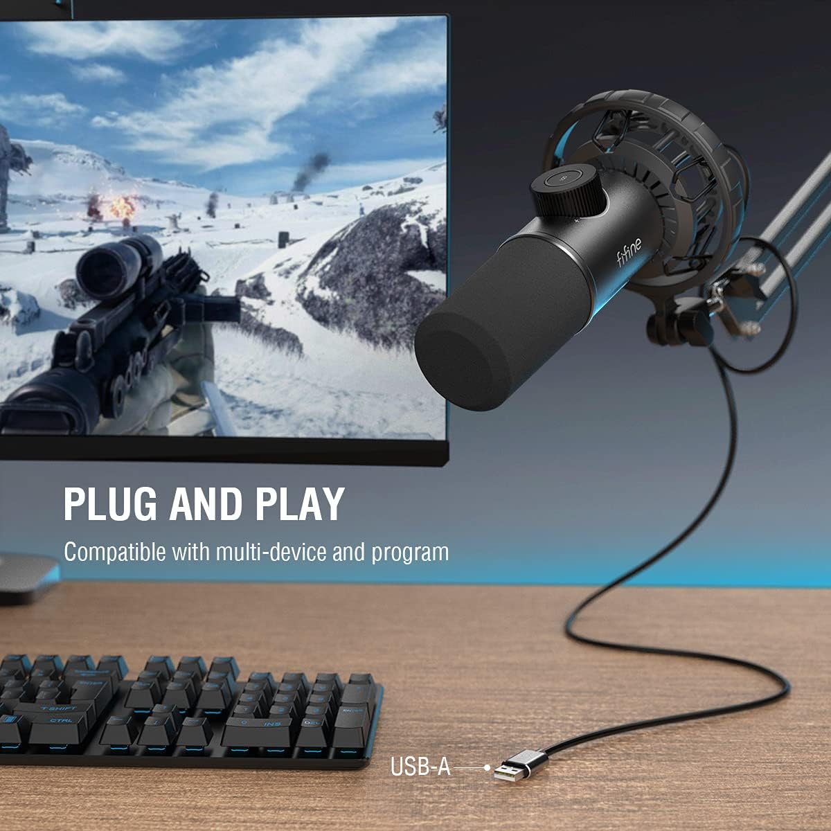 FIFINE USB Dynamic Gaming Microphone K658 - AHW Store