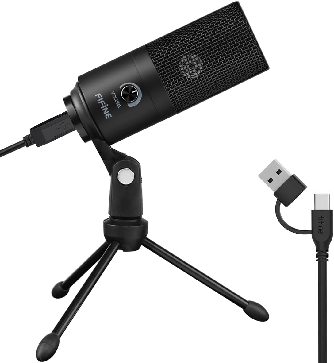 FIFINE USB Microphone, Metal Condenser Recording Microphone for Laptop MAC or Windows Cardioid Studi - AHW Store