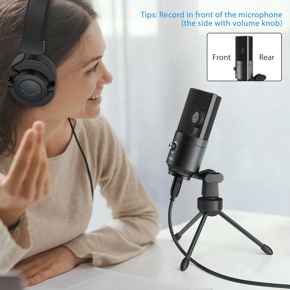FIFINE USB Microphone, Metal Condenser Recording Microphone for Laptop MAC or Windows Cardioid Studi - AHW Store