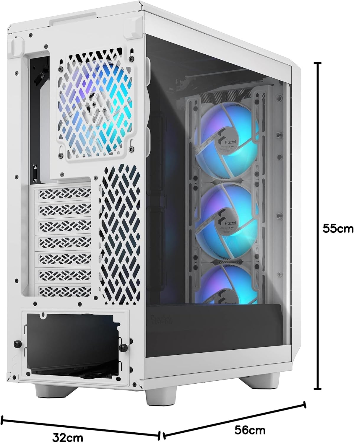 Fractal Design Meshify 2 Compact White TG Clear tint - RGB - AHW Store