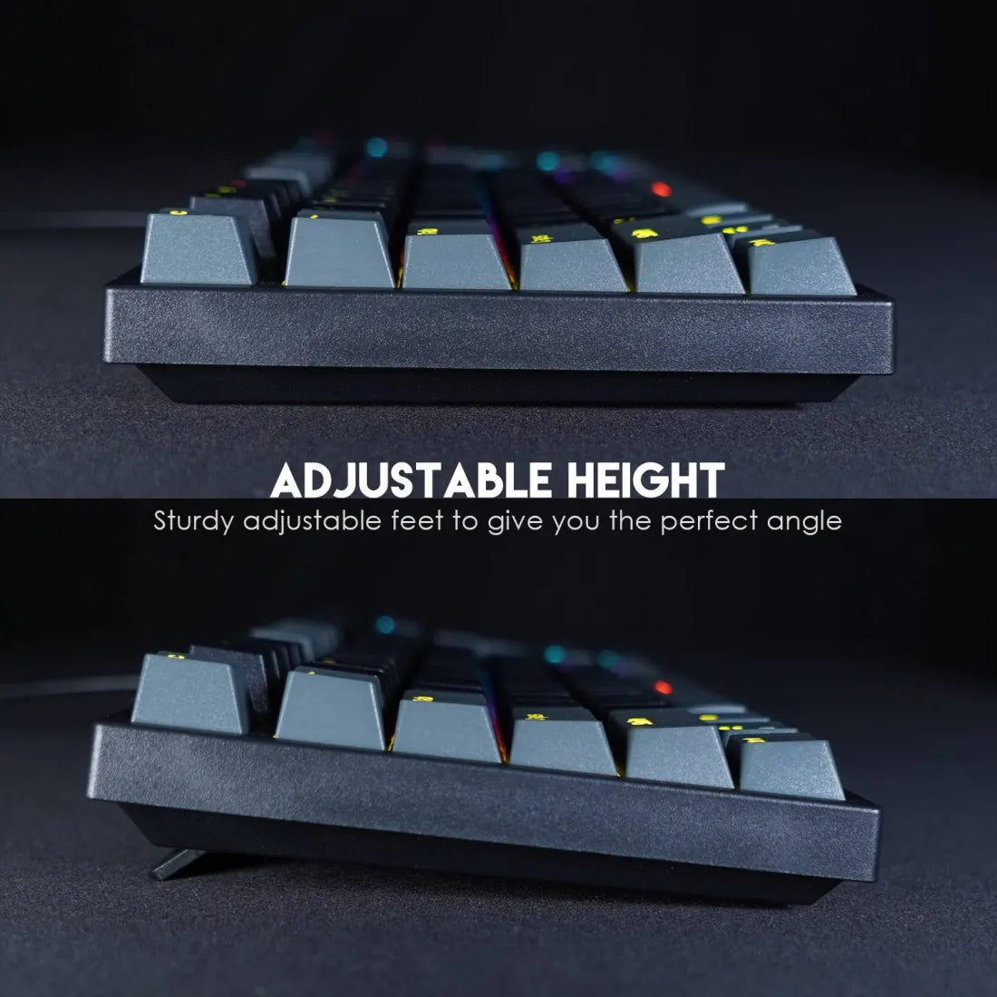 Fantech ATOM TKL MK876 Fixed RGB Wired Gaming Keyboard Mechanical Blue Switch English Gray