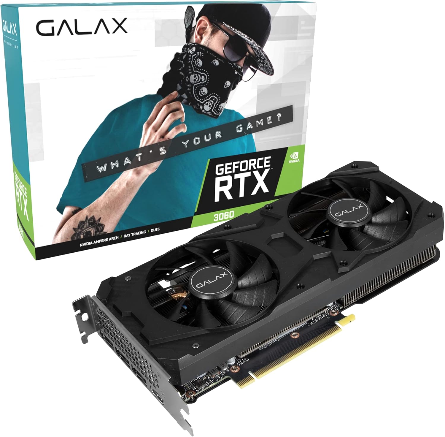 GALAX GeForce RTX 3060 1 - Click OC 12GB GDDR6 Graphics Card Black - AHW Store