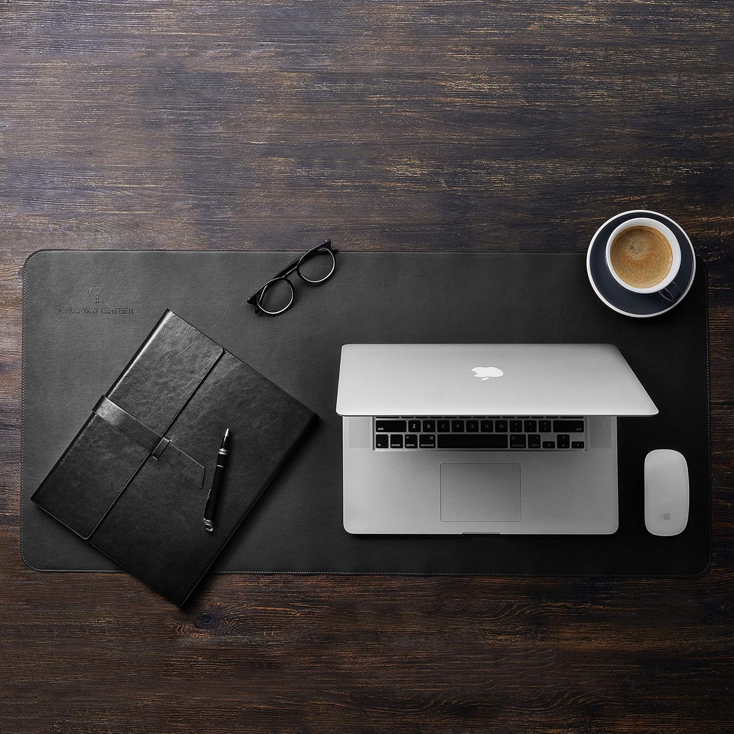 Gallaway Leather Black Desk Pad 92x92cm - AHW Store