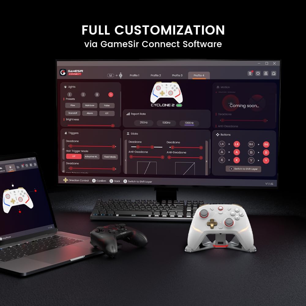 GameSir Cyclone 2 PC Controller Mag - Res TMR Sticks 1000Hz Report Rate Hall & Micro 2 - in - 1 Triggers R - AHW Store