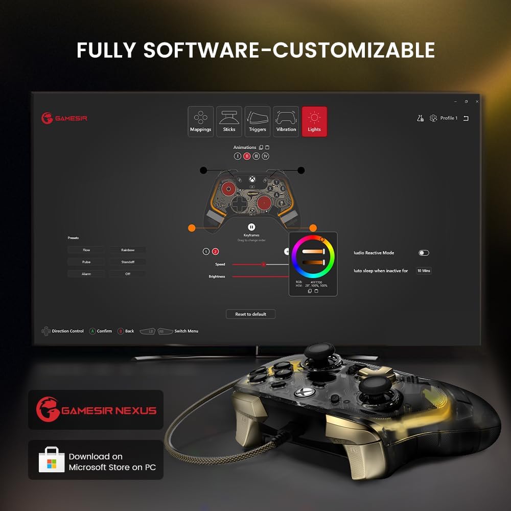 GameSir kaleid Flux Xbox Controller PC Controller Wired Skeleton Hall Effect Stick & Trigger with RG - AHW Store