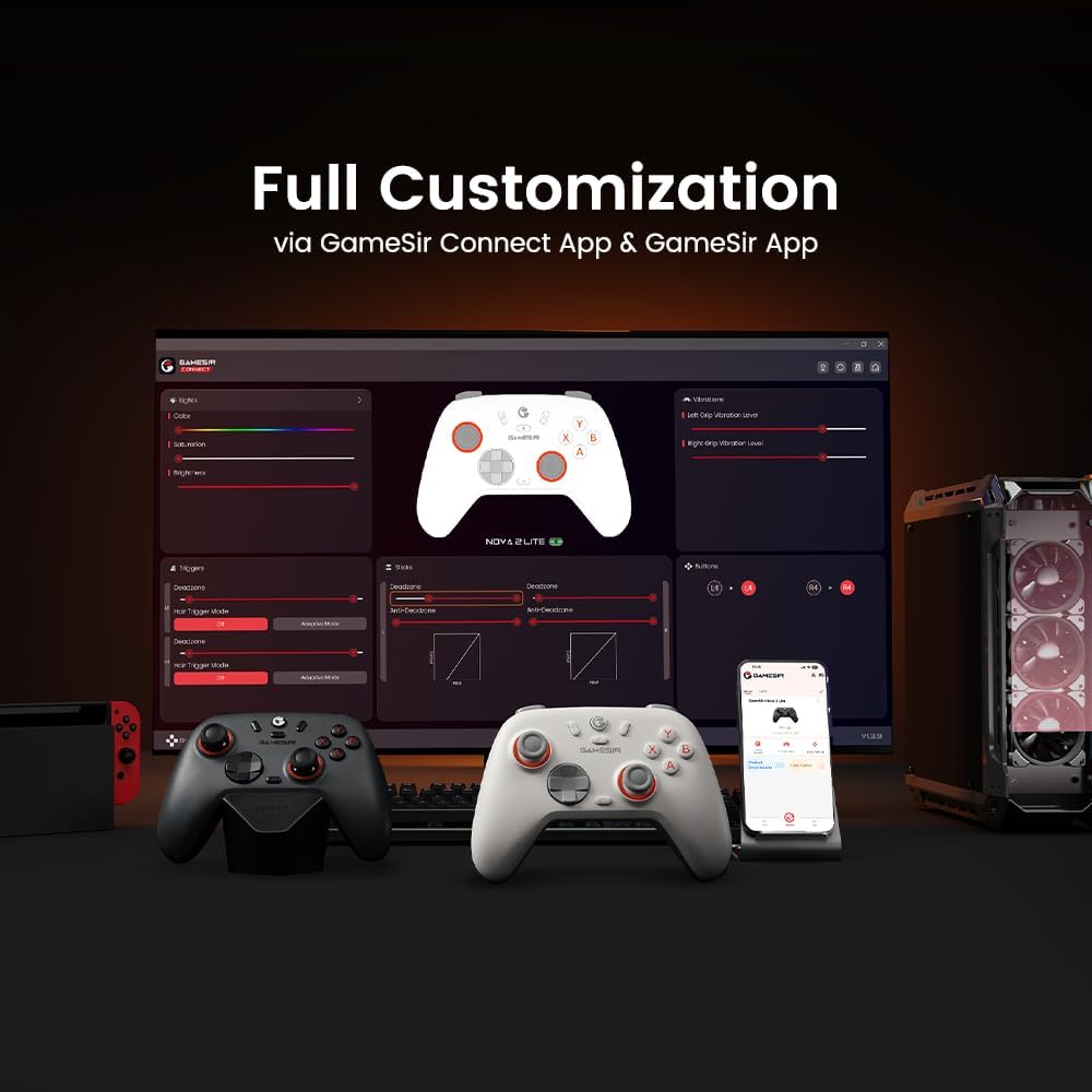 GameSir Nova 2 Lite Wireless Controller with Hall Effect Joysticks and Triggers, 2.4G and Wired 1000 - AHW Store