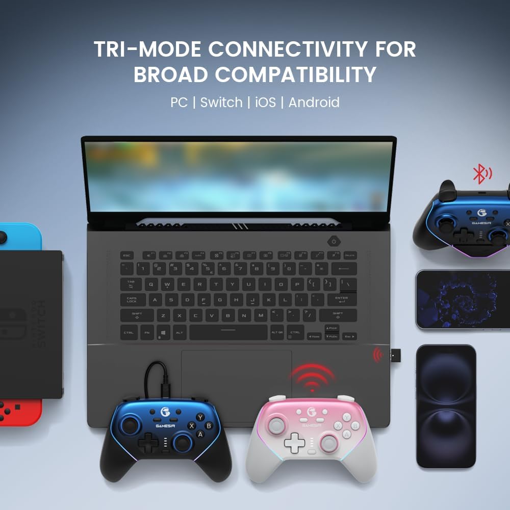 GameSir Super Nova Wireless 1000Hz Controller with Charging Station - Hall Effect Sticks, Adjustable - AHW Store