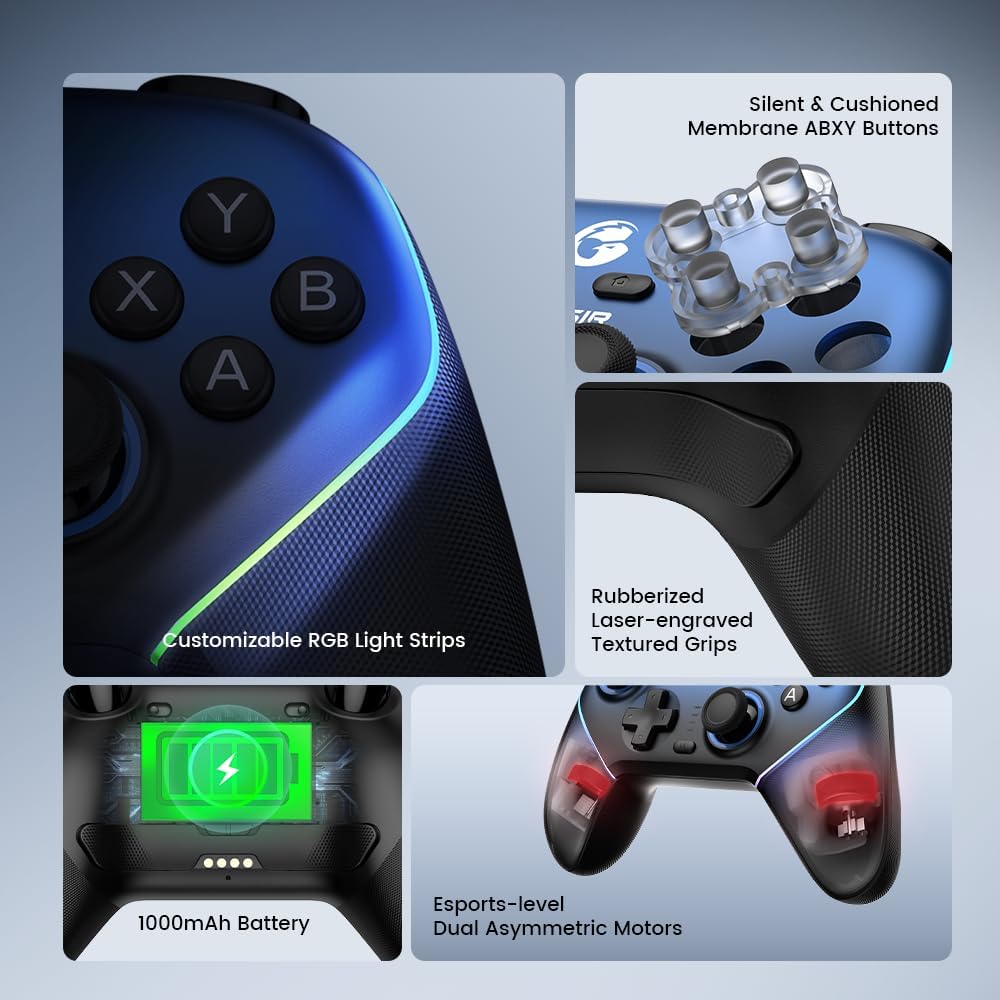 GameSir Super Nova Wireless 1000Hz Controller with Charging Station - Hall Effect Sticks, Adjustable - AHW Store