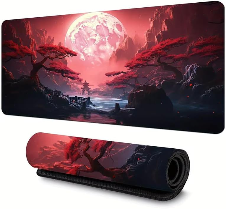 Gaming Mouse Pad Red Moon Canyon 30 × 70 cm - AHW Store