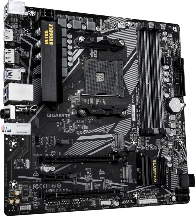 Gigabyte B550M DS3H AC R2 DDR4 AM4 M-ATX Motherboard Black