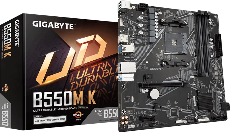 Gigabyte B550M K DDR4 AM4 M-ATX Motherboard Black