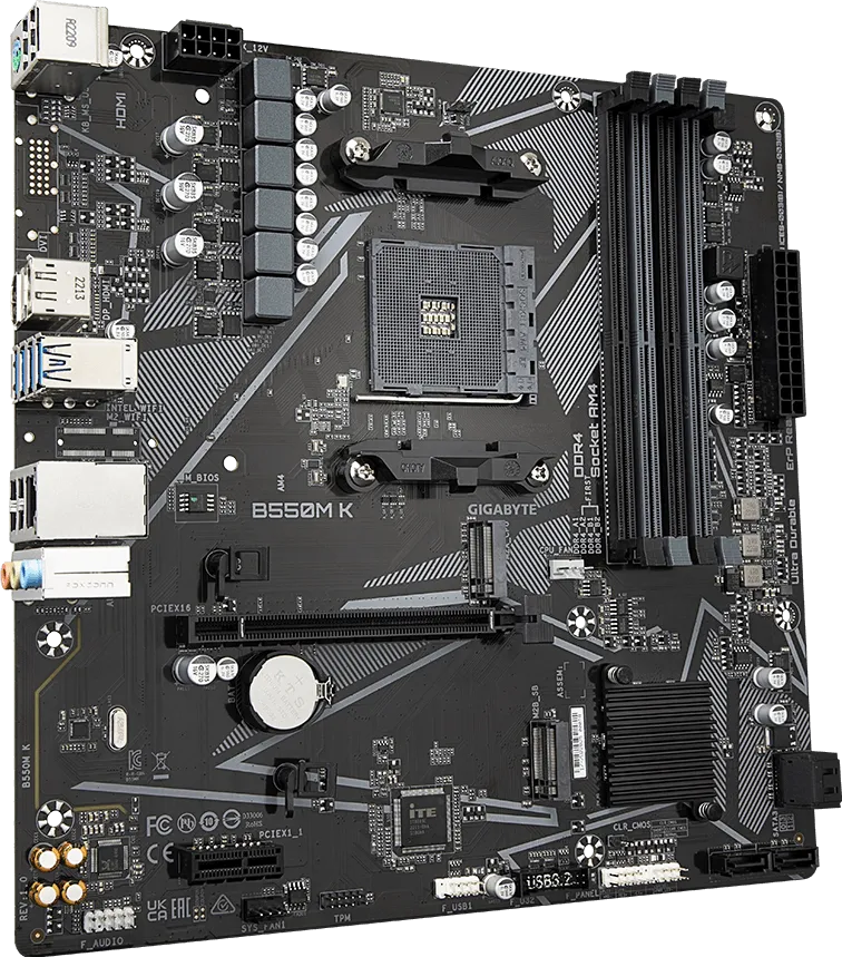 Gigabyte B550M K DDR4 AM4 M-ATX Motherboard Black