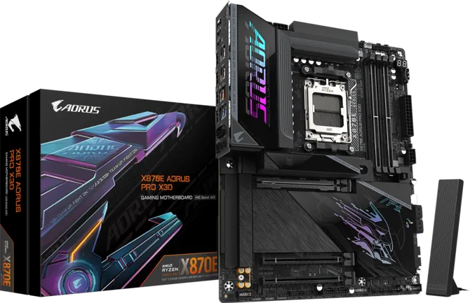 Aorus X870E PRO X3D DDR5 AM5 M-ATX Motherboard Black