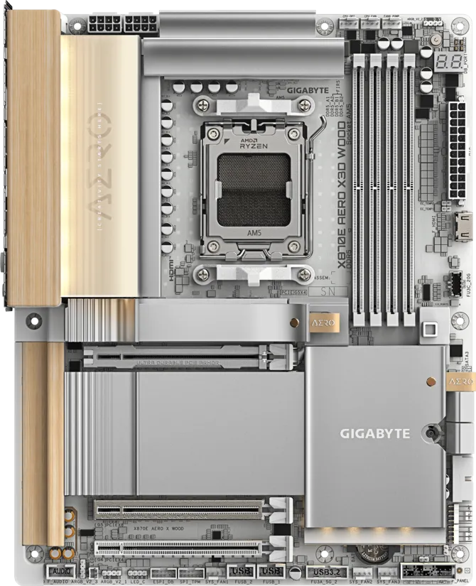 Gigabyte X870E AERO X3D Light Wood DDR5 AM5 M-ATX Motherboard