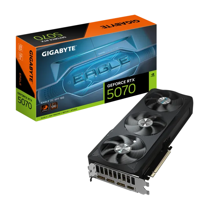 Gigabyte GeForce RTX 5070 Eagle OC SFF 12GB GDDR7 Graphics Card Black