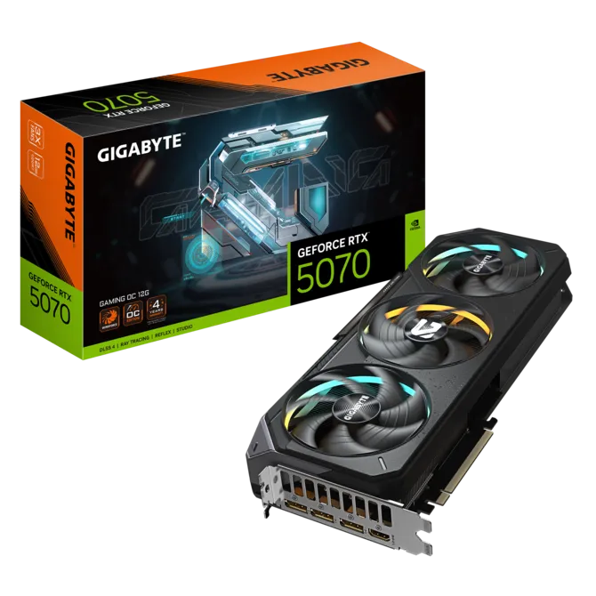 Gigabyte GeForce RTX 5070 GAMING OC 12G GDDR7 Graphics Card Black