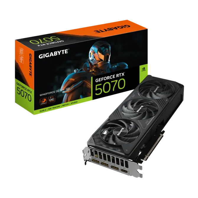 Gigabyte GeForce RTX 5070 WINDFORCE OC SFF 12G GDDR7 Graphics Card Black
