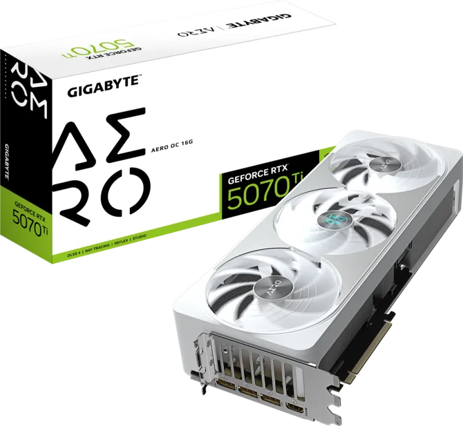 Gigabyte GeForce RTX 5070 Ti AERO OC 16G GDDR7 Graphics Card White