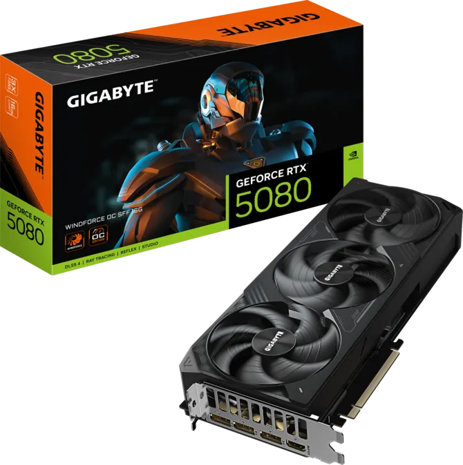 Gigabyte GeForce RTX 5080 WINDFORCE OC SFF 16GB GDDR7 Graphics Card Black