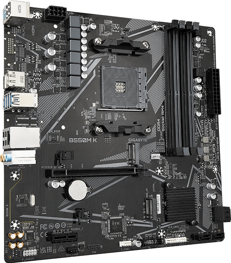 Gigabyte B550M K DDR4 AM4 M-ATX Motherboard Black - AHW Store