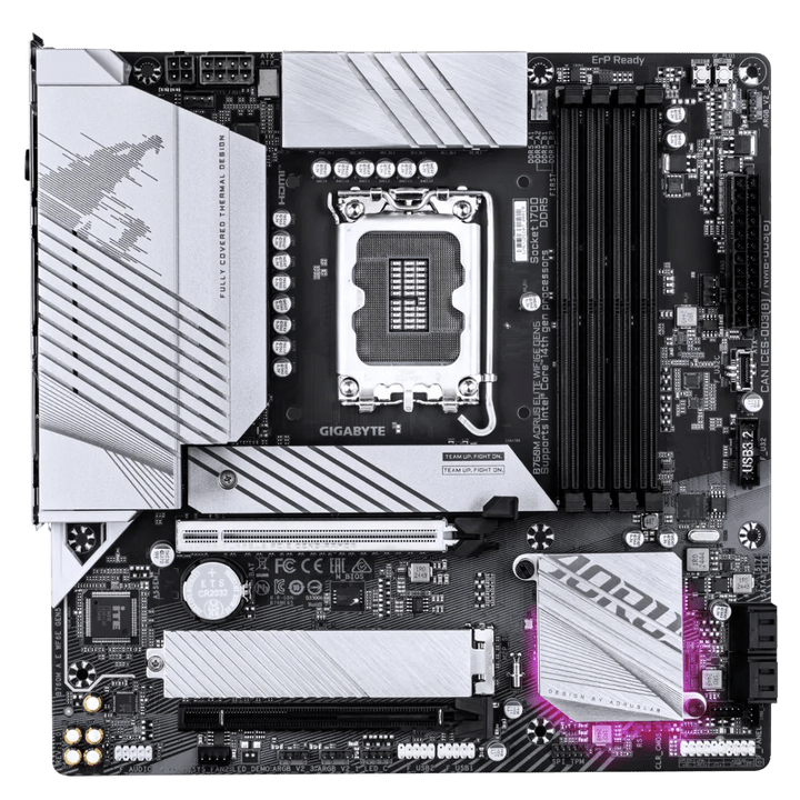 Gigabyte B760M AORUS ELITE WIFI6E GEN5 DDR5 LGA1700 ATX Motherboard Black - AHW Store