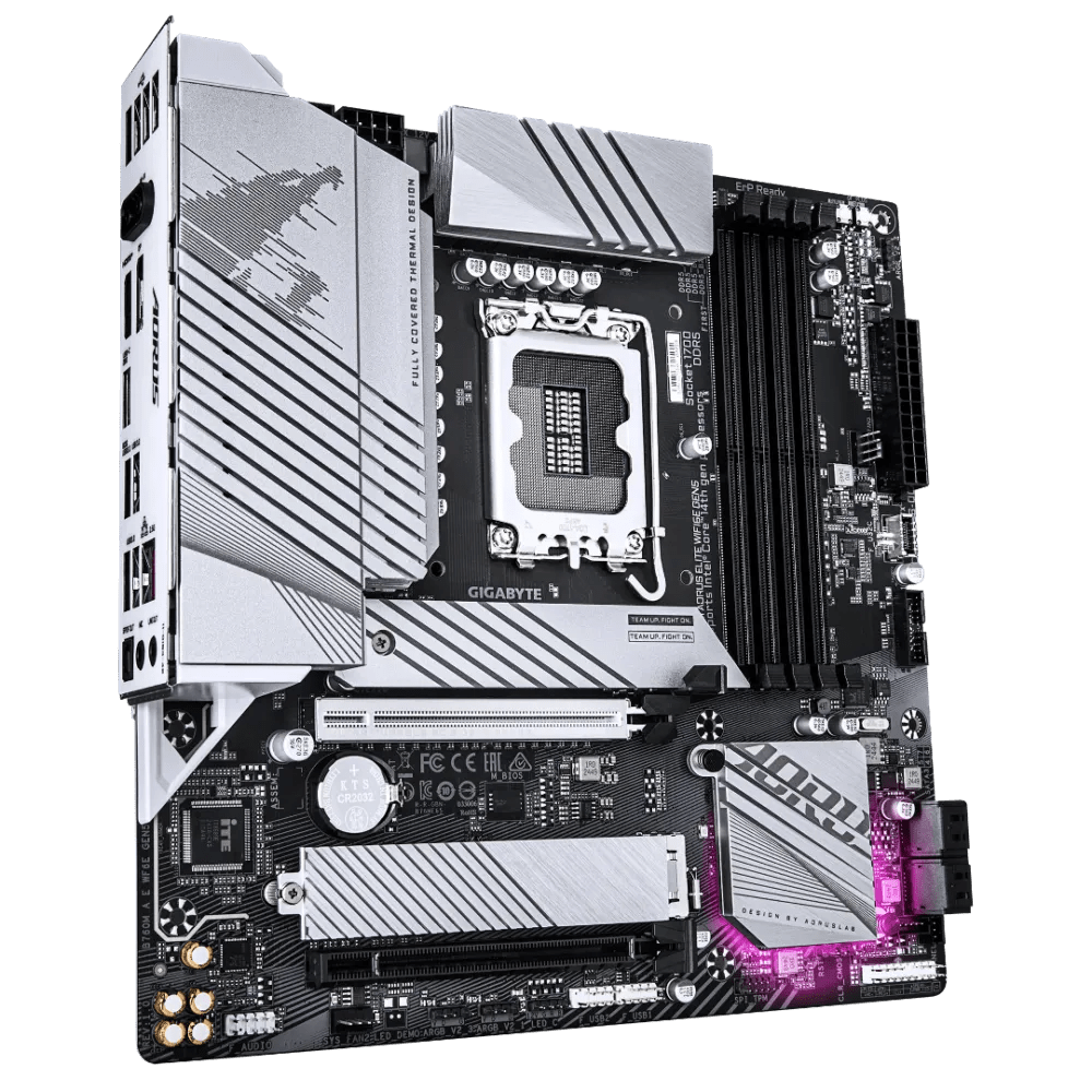 Gigabyte B760M AORUS ELITE WIFI6E GEN5 DDR5 LGA1700 ATX Motherboard Black - AHW Store
