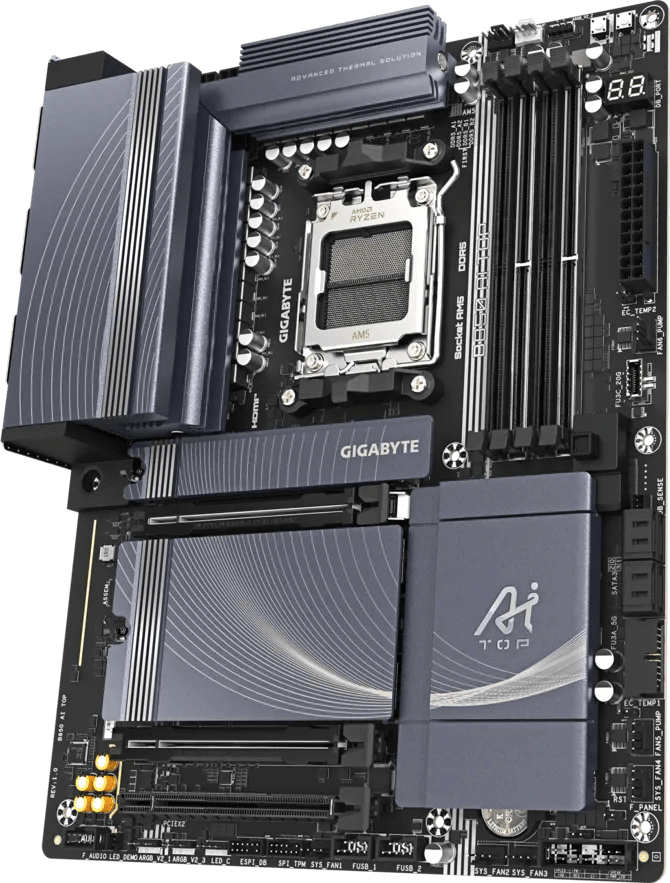 Gigabyte B850 AI TOP Wi-Fi 7 DDR5 AM5 ATX Motherboard Black - AHW Store